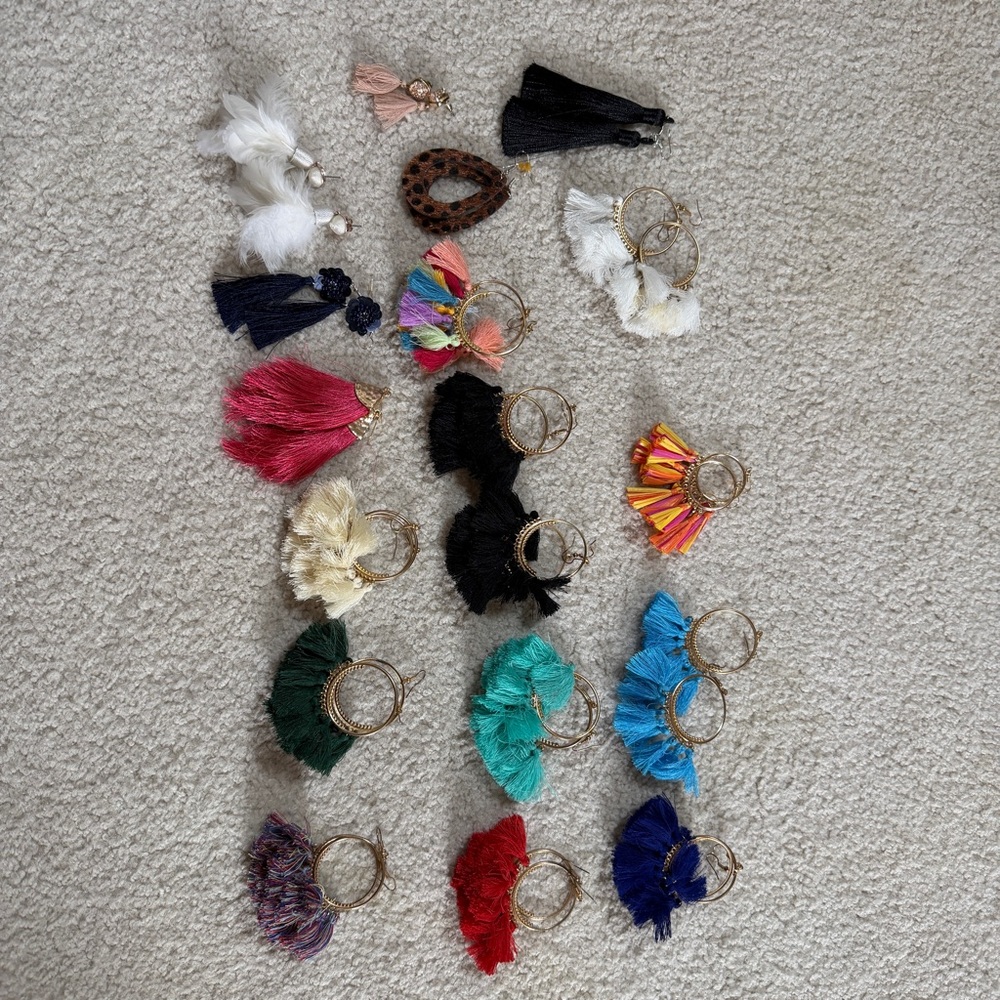 Colorful Tassel Earring Set